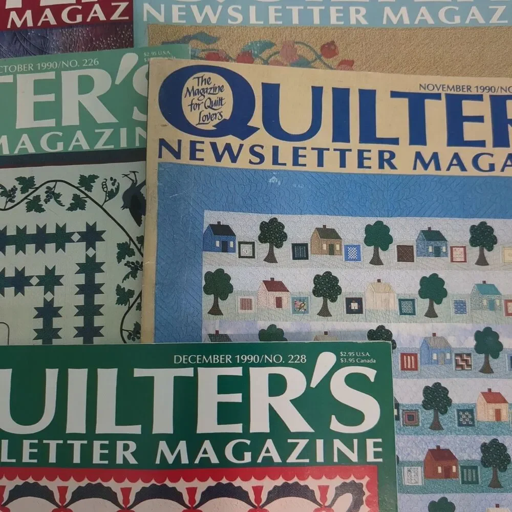 Complete year 1990 Quilters Newsletter Magazine Patterns Instructions Quilt vint